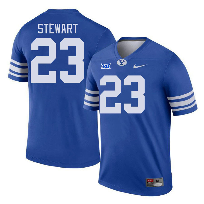 Men #23 Darrien Stewart BYU Cougars College Football Jerseys Stitched Sale-Royal